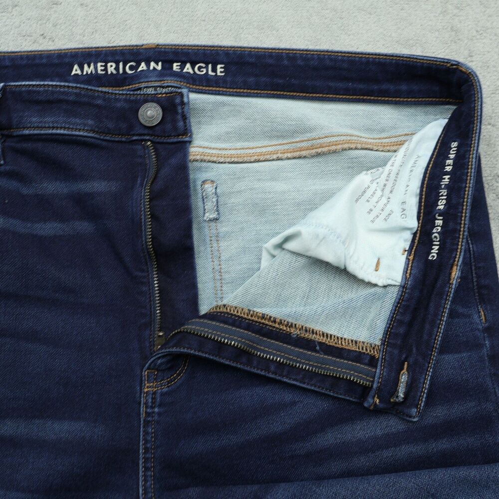 American Eagle Jegging Jeans Women's 18R Super High-Rise 28" Inseam Destroyed - Picture 3 of 16